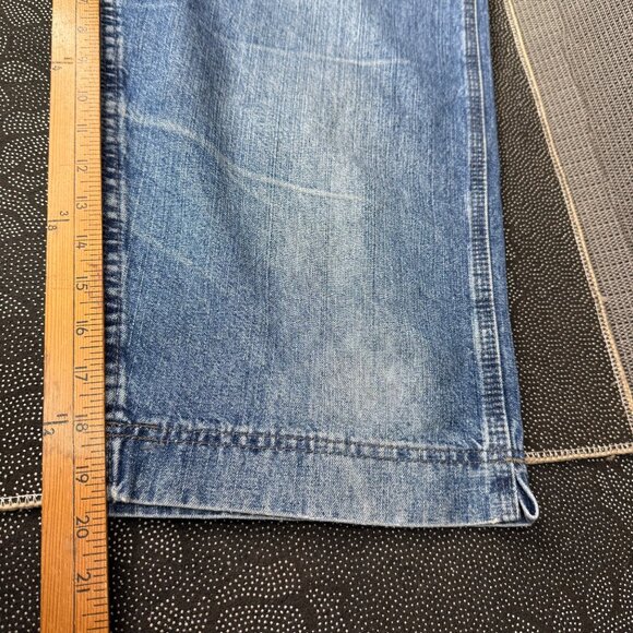Vintage Lee Womens Size 14 Medium Blue Bermuda Carpenter capris Denim Casual - Picture 7 of 11